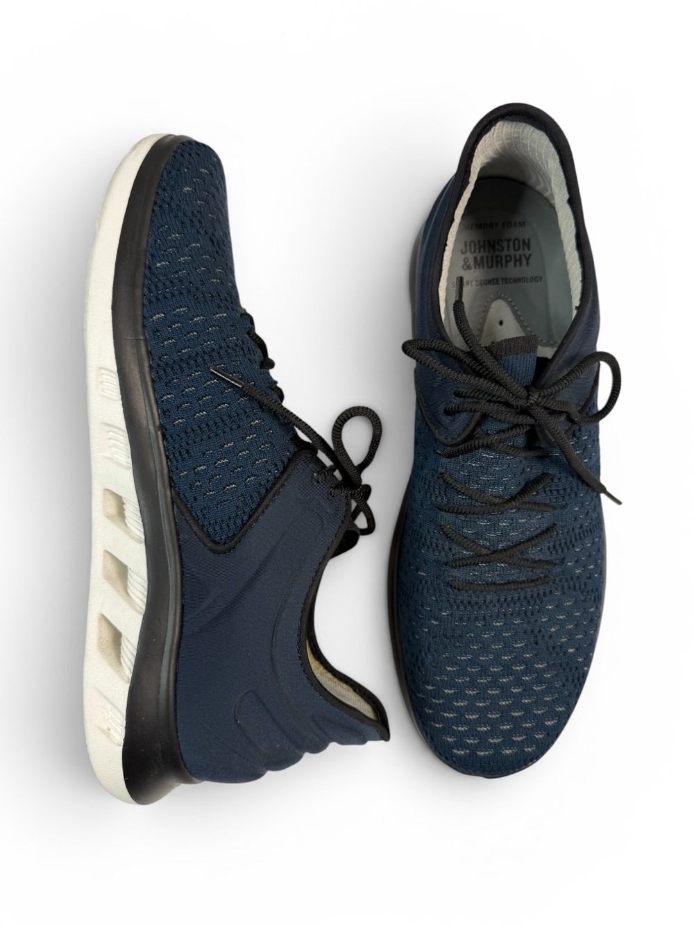 Johnston & Murphy Navy Mesh Memory Foam Sneakers Men’s 8.5